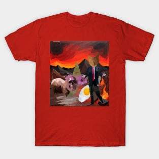 cat with fried egg in Abyss T-Shirt